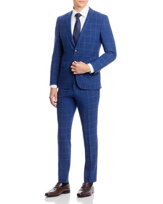 Huge 2-Pc. Slim Fit Windowpane Suit 
