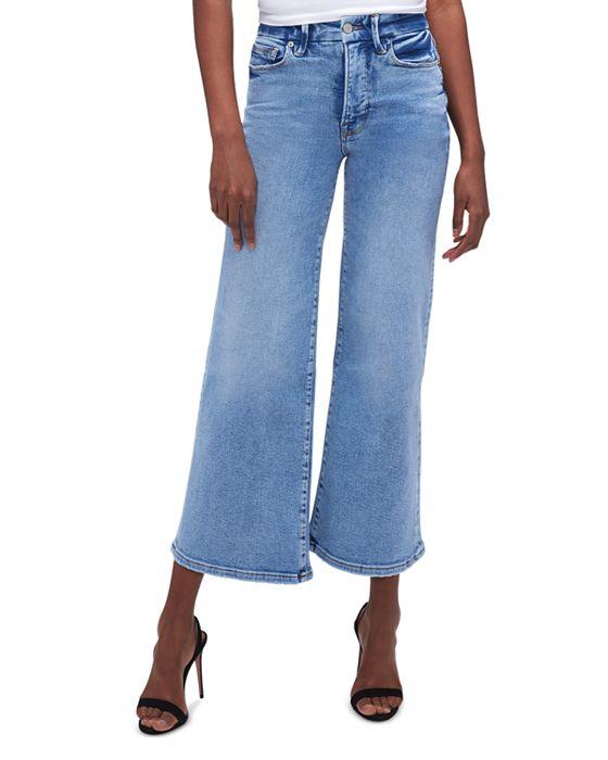 High Rise Cropped Wide Leg Jeans in BlueI479