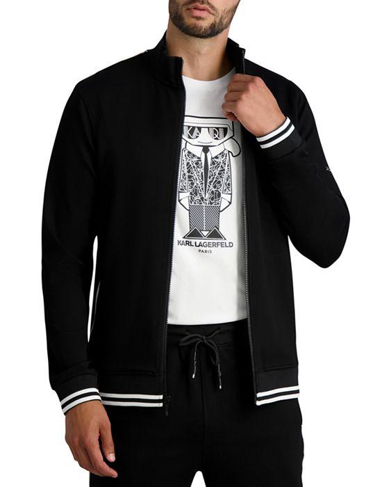 Slim Fit Track Jacket With Contrast Striped Trim