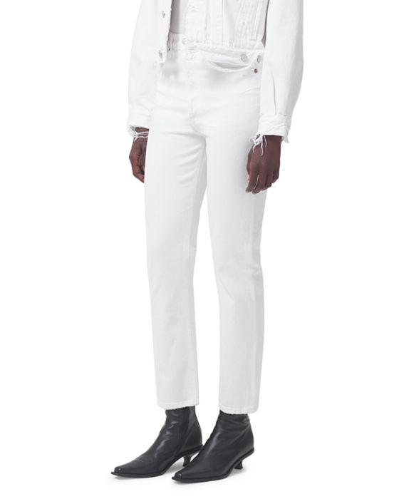 Riley High Rise Straight Leg Jeans in Sour Cream