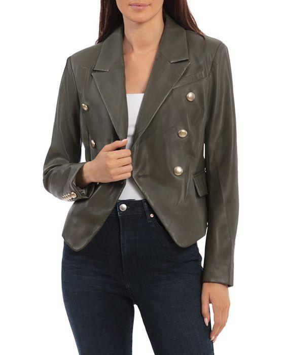 Bagatelle Double Breasted Leather Blazer