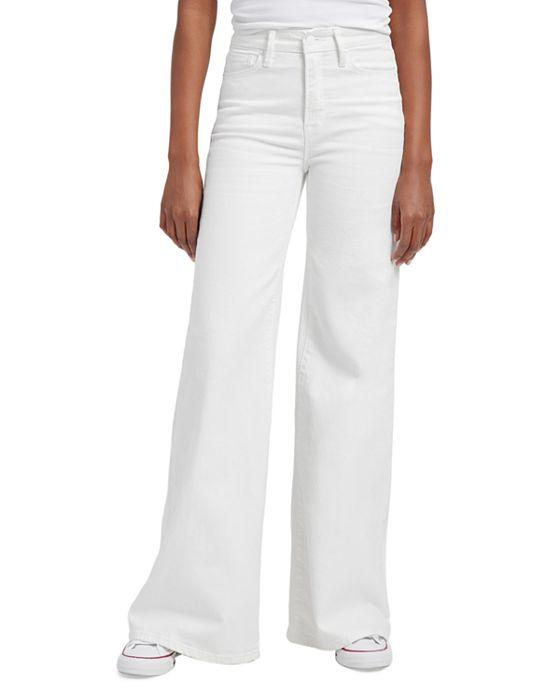Good Waist High Rise Palazzo Jeans in White