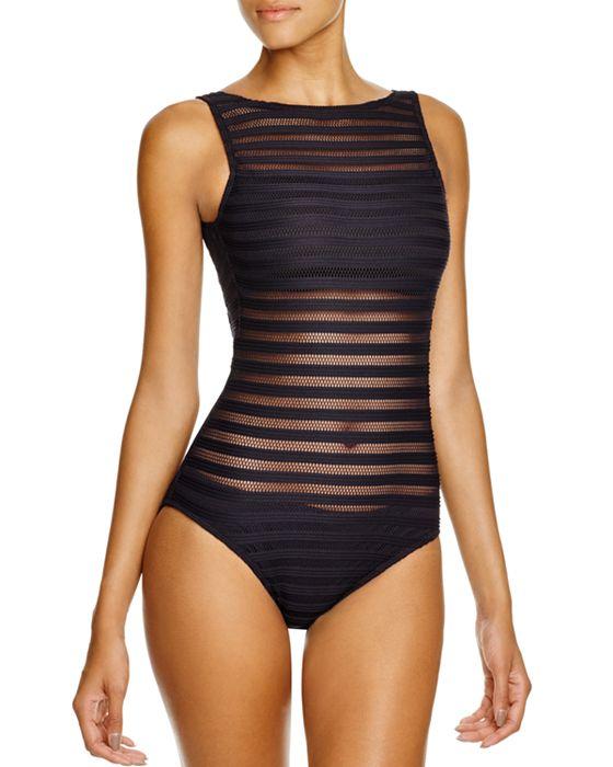 Ottoman Boat Neck One Piece Swimsuit 
