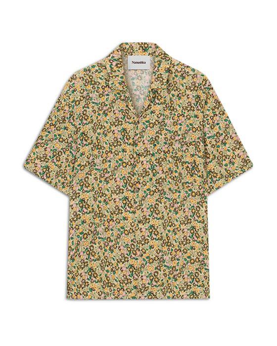 Bodil Floral Print Loose Fit Button Down Camp Shirt