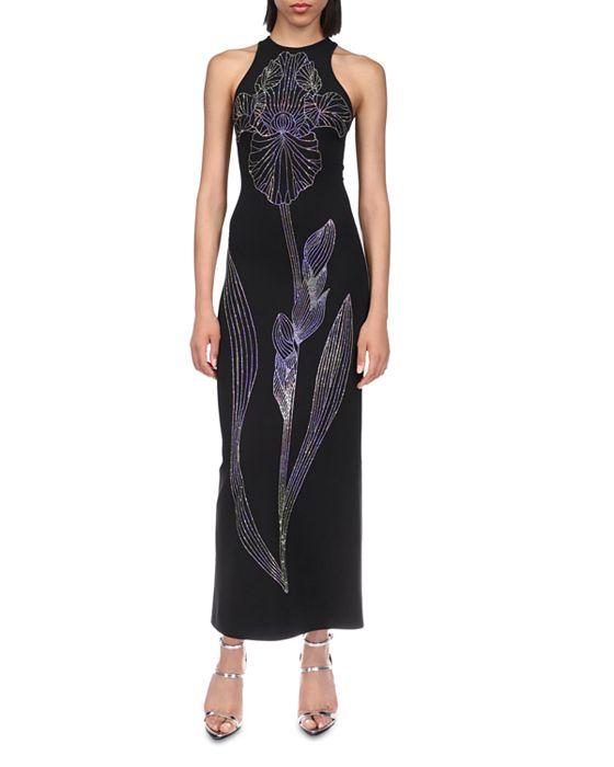 Iris Crystal Embellished Sheath Maxi Dress
