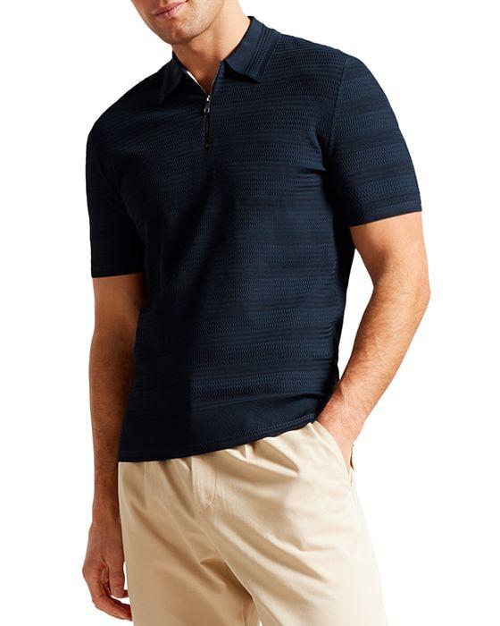 Stree Textured Zip Polo Shirt