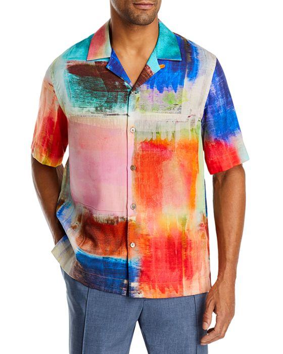 Relaxed Fit Watercolor Camp Shirt  