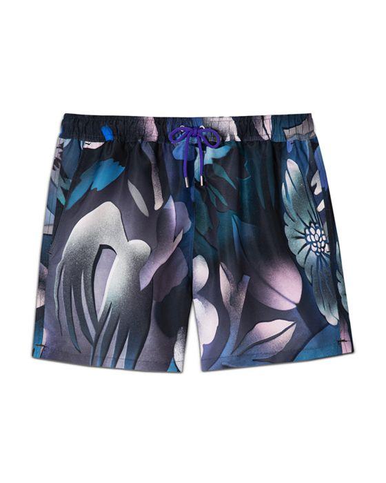 Hot Summer Foliage Print Swim Shorts