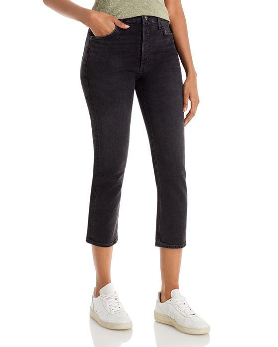 Riley High Rise Cropped Straight Leg Jeans in Panoramic 