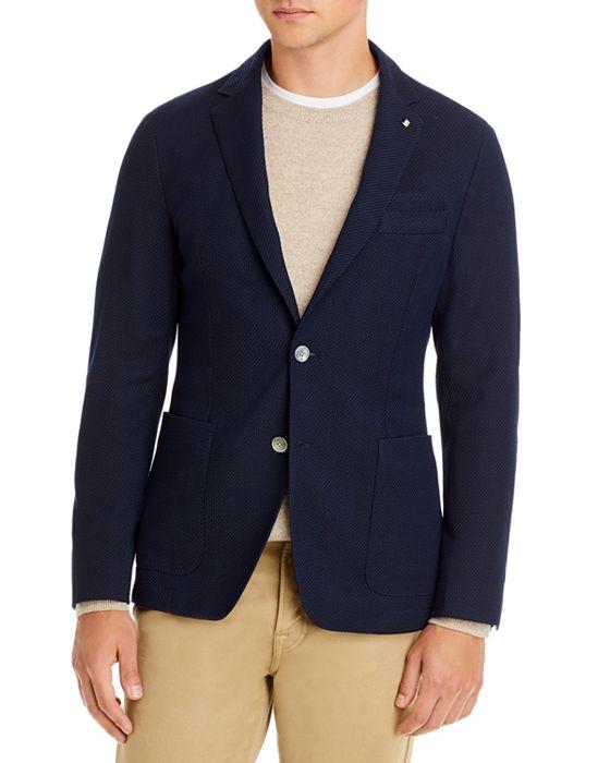 C-Hanry Textured Stretch Solid Slim Fit Sport Coat