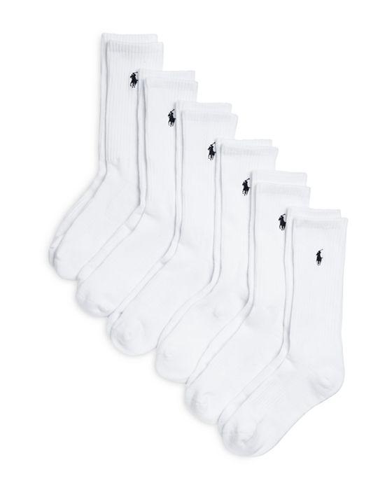 Signature Embroidered Crew Socks, Pack of  Six