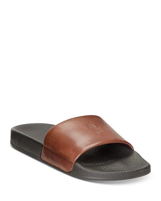 Men's Leather Slide Sandals