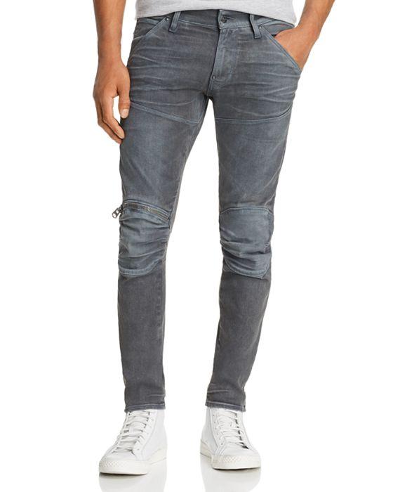 5620 3D Knee-Zip Skinny Jeans in Dark Aged Cobler