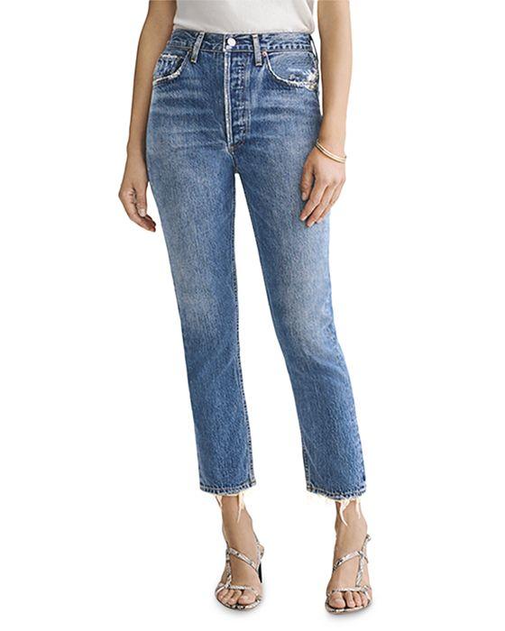 Riley Straight Cropped Jeans in Frequency