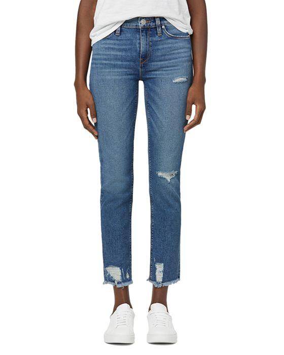 Nico Mid Rise Ankle Straight Leg Jeans in Seaglass