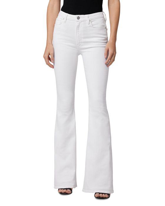 Holly High Rise Flared Jeans in White Horse