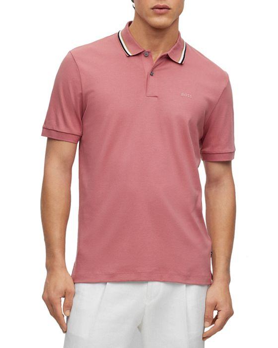 Penrose 38 10228475 Cotton Tipped Logo Print Slim Fit Polo Shirt
