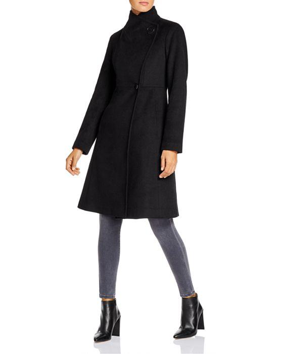 Calvin Klein Asymmetric Wool-Blend Coat 
