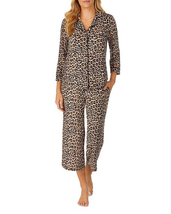 katae spade new york Leopard Print Cropped Pajama Set