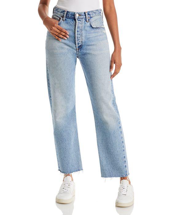 90's Pinch Waist High Rise Cropped Straight Jeans in Ruminate