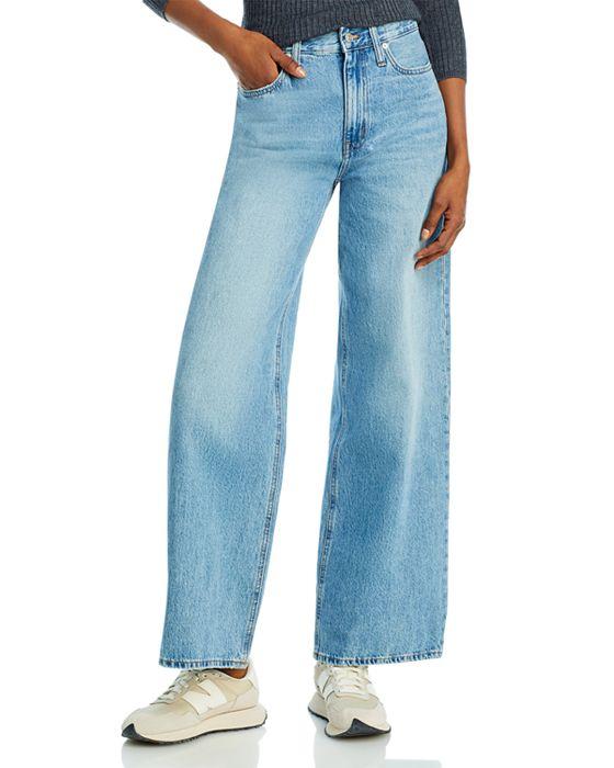 Cotton High Rise Wide Leg Jeans in Varian Was