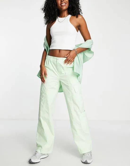 00's low rise cargo pants in bright lime