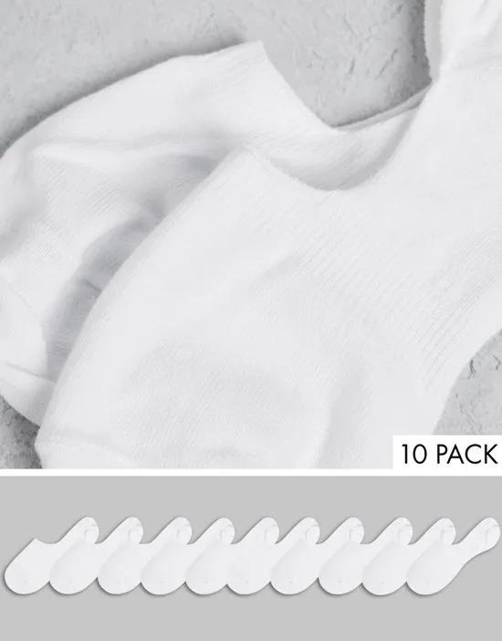 10-pack no-show socks in white - Save!