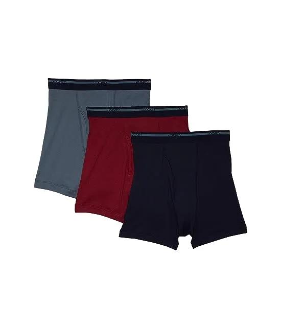 100% Cotton Classic Knits Full Rise Boxer Brief 3-Pack