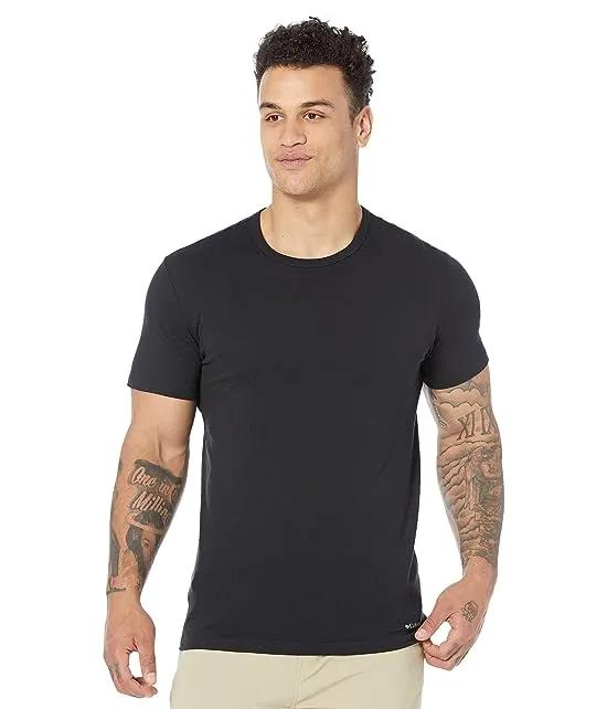 100% Pure Cotton Crew Neck Tee Classic Fit Solid 3-Pack