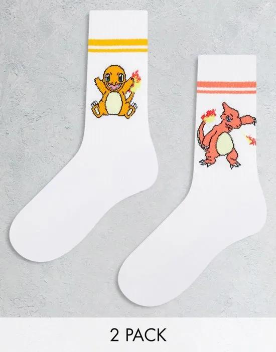 2 pack Charmander Pokemon socks