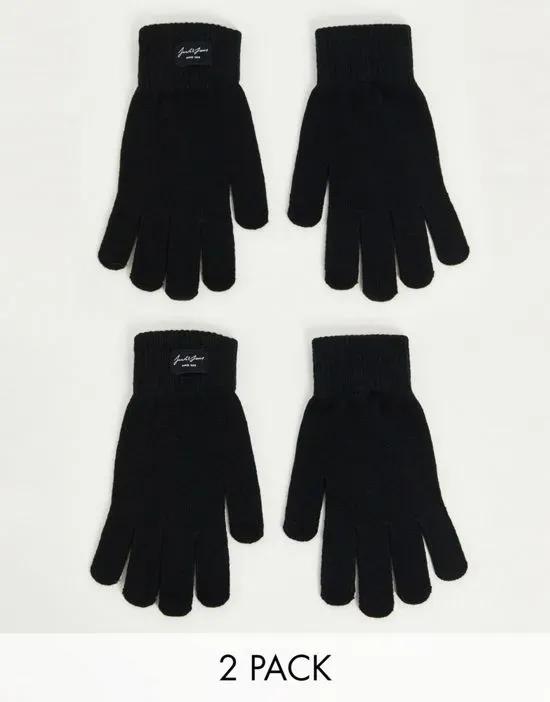 2-pack gloves in black