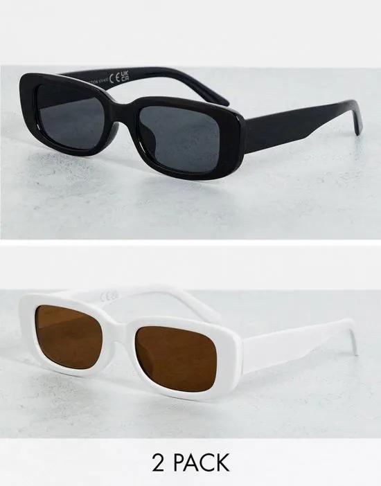 2-pack rectangle shaped sunglasses