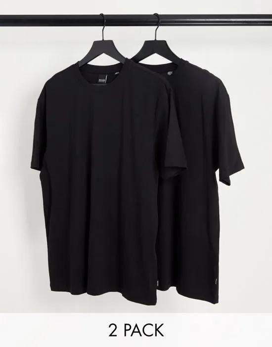 2 pack relaxed T-shirt in black