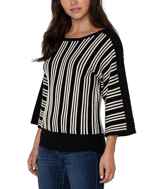 3/4 Length Dolman with Vertical Stripe Detail
