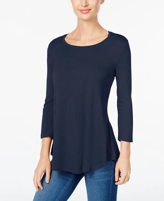 3/4-Sleeve Solid Tunic Top, Created for Macy's