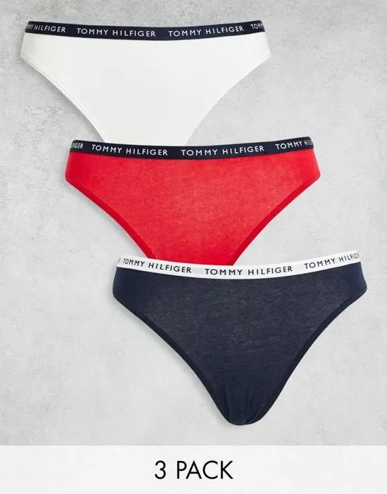 3 pack brief in navy white and red