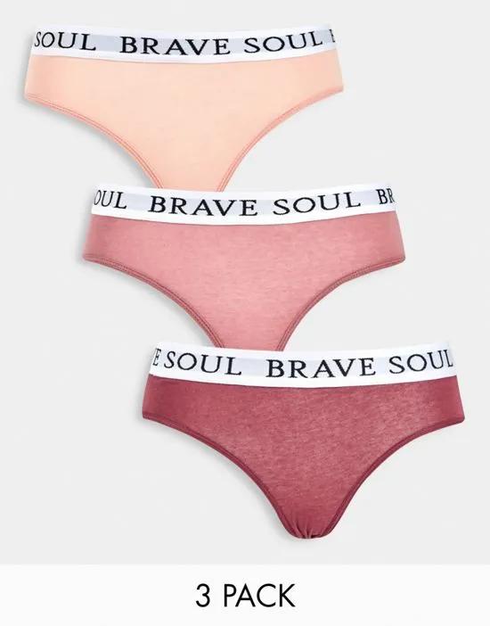 3 pack briefs in blush sand and butter - MULTI