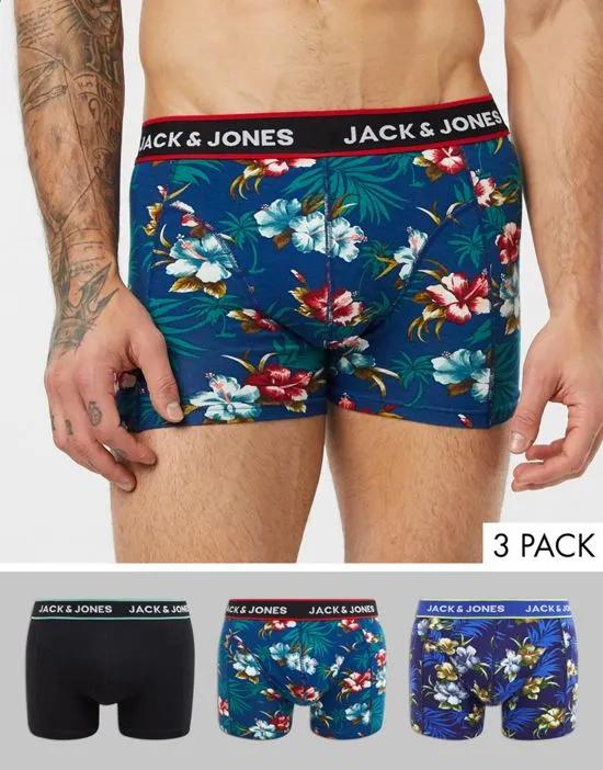 3-pack trunks in floral prints