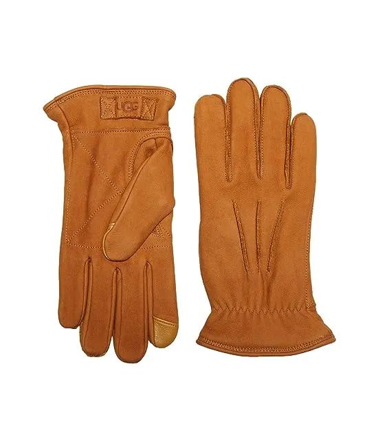 3 Point Leather Tech Gloves with Sherpa Lining