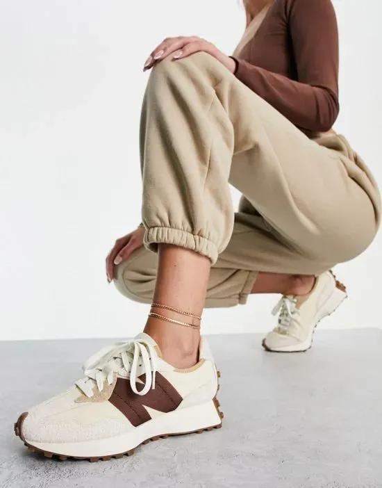 327 sneakers in off white with brown detail - Exclusive to ASOS
