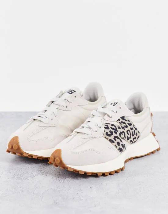 327 sneakers in off-white with leopard print detail