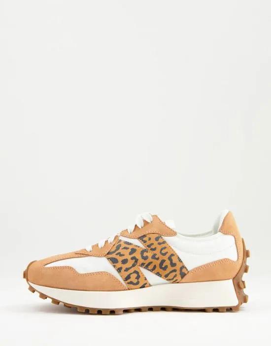 327 sneakers in tan and leopard