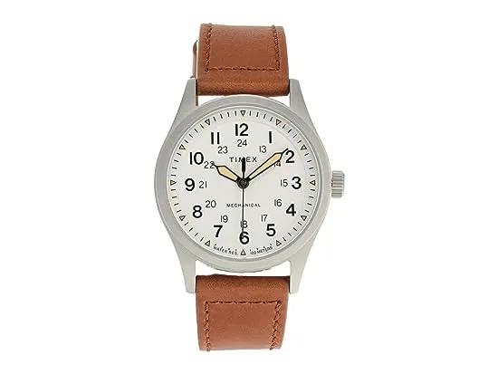 38 mm Expedition North Field Post Mechanical Eco-Friendly Leather Strap Watch
