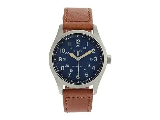38 mm Expedition North Field Post Mechanical Eco-Friendly Leather Strap Watch
