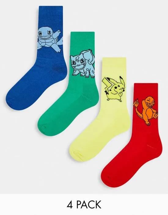 4 pack of Pokemon sports socks