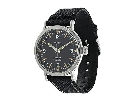 40 mm Standard 3-Hand Leather Combo Strap Watch