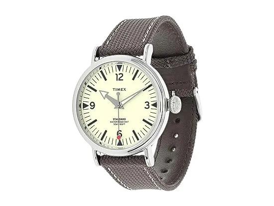 40 mm Standard 3-Hand Leather Combo Strap Watch