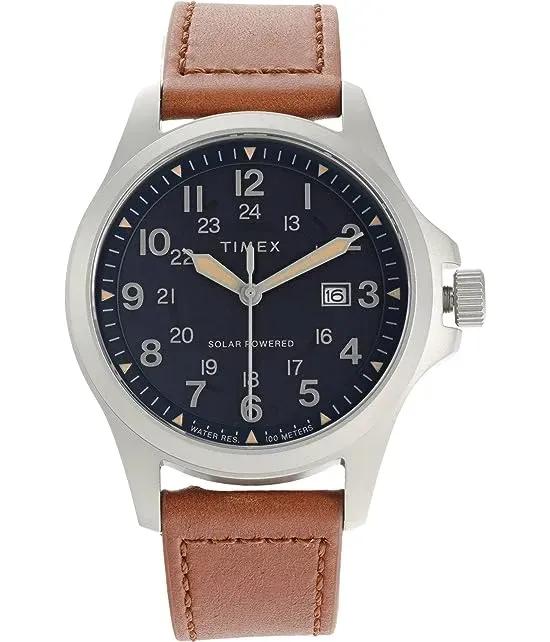 41 mm Expedition North Field Post Solar Eco-Friendly Leather Strap Watch