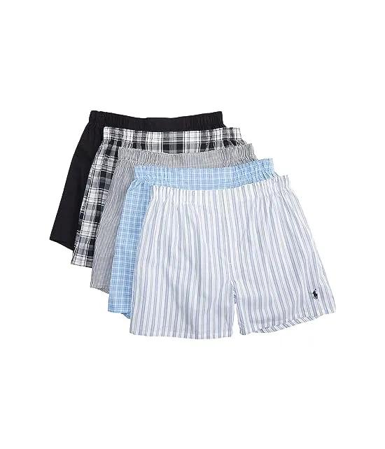 5 Pack Classic Fit Woven Boxer