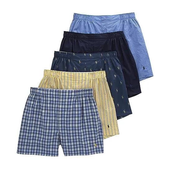 5 Pack Classic Fit Woven Boxer